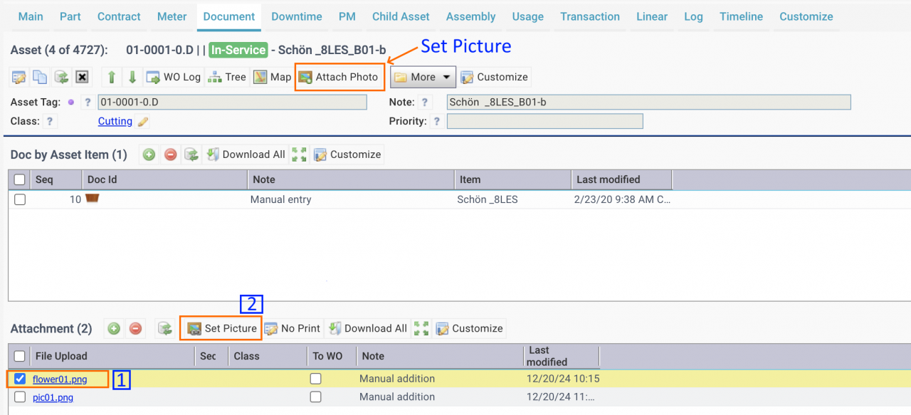 How to Set a Picture in Asset and Work Order